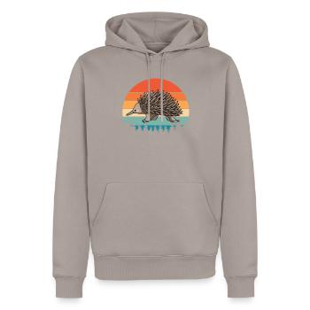 Urkomisches nostalgisches Guinea altmodisch einzigartig - Männer Premium Bio Hoodie - Taupe - Vorne - Nico (187cm)
