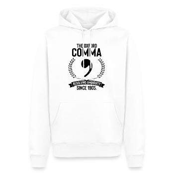 Nouveauté Oxford Comma Words Geek Linguistique - Sweat à capuche Premium bio Homme - blanc - Devant - Nico (187cm)