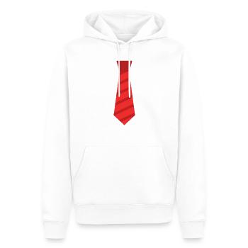 Humorous Violet Necktie Comical Outfit Attire - Men’s Premium Organic Hoodie - white - Front - Nico (187cm)