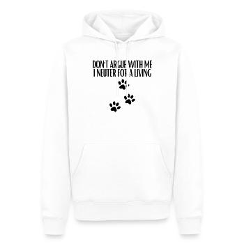 Hilarious Don't Argue Neuter For A Living - Men’s Premium Organic Hoodie - white - Front - Nico (187cm)