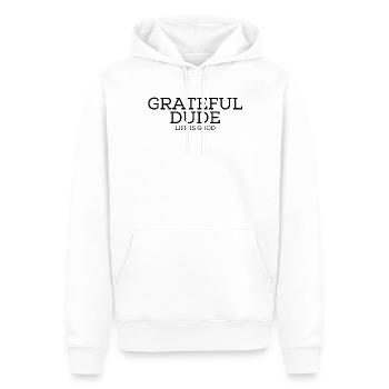 Novelty Gratefulness Manly Positive Thinker - Men’s Premium Organic Hoodie - white - Front - Nico (187cm)