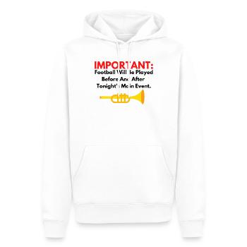 Humorvoller Fußball wird vor und heute Abend gespielt - Männer Premium Bio Hoodie - Weiß - Vorne - Nico (187cm)