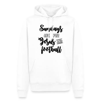 Hilarious Weekends Are For God And Football - Men’s Premium Organic Hoodie - white - Front - Nico (187cm)