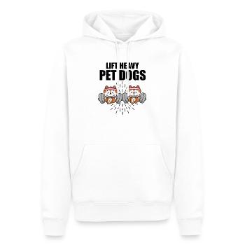 Humorvolle Haustier Hund Gewichtheben körperliche Fitness - Männer Premium Bio Hoodie - Weiß - Vorne - Nico (187cm)
