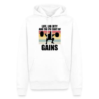 Nouveauté Haltérophile patriotique Bodybuilder - Sweat à capuche Premium bio Homme - blanc - Devant - Nico (187cm)