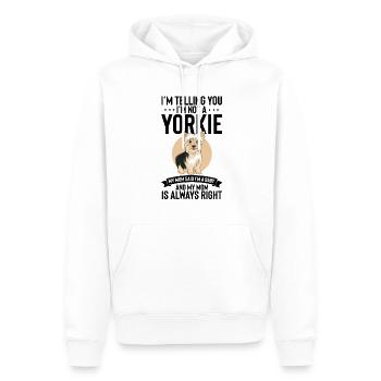 Hilarious I'm Telling I'm Not Yorkie I'm A Baby - Men’s Premium Organic Hoodie - white - Front - Nico (187cm)