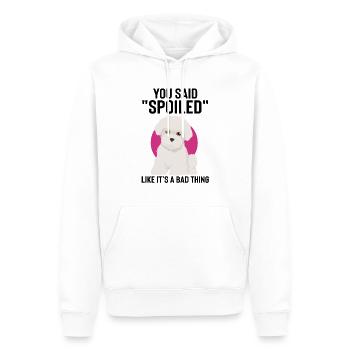 Hilarious Said Spoiled Like A Bad Thing Dog - Men’s Premium Organic Hoodie - white - Front - Nico (187cm)
