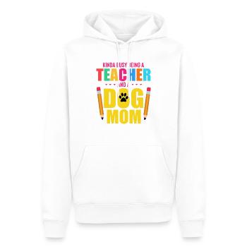 Un enseignant hilarant et occupé et un parent à fourrure - Sweat à capuche Premium bio Homme - blanc - Devant - Nico (187cm)