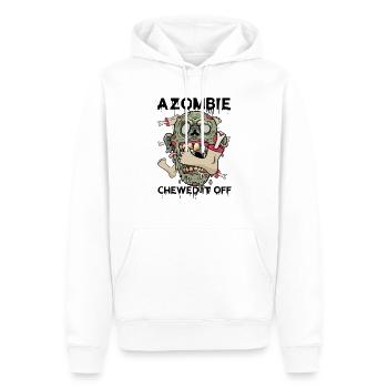 Humorous A Zombie Chewed It Off Amputated Legs - Men’s Premium Organic Hoodie - white - Front - Nico (187cm)