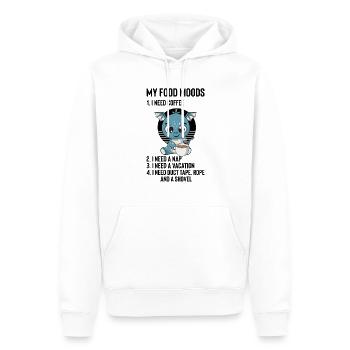 Hilarious My Moods Coffee Tape Rope And Shovel - Men’s Premium Organic Hoodie - white - Front - Nico (187cm)