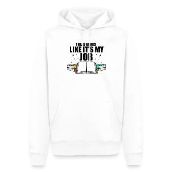 Novelty Read Books Like My Job Bibliothec Library - Men’s Premium Organic Hoodie - white - Front - Nico (187cm)