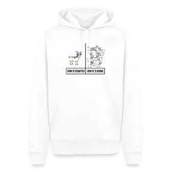 Hilarant comment ça a commencé comment ça va de l’agriculture - Sweat à capuche Premium bio Homme - blanc - Devant - Nico (187cm)