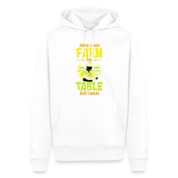 Hilarious Real Food Farms To Table Eats Locals - Sweat à capuche Premium bio Homme - blanc - Devant - Nico (187cm)