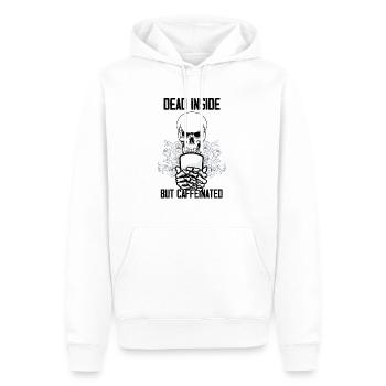 Nouveauté Caféine caféinée Pun Corps Squelettique Caféine - Sweat à capuche Premium bio Homme - blanc - Devant - Nico (187cm)