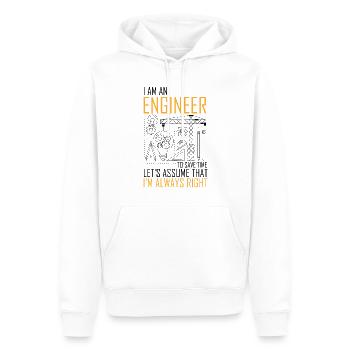 Humorous An Engineer Always Right Architects - Men’s Premium Organic Hoodie - white - Front - Nico (187cm)