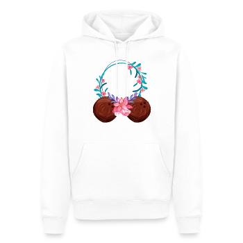 Novelty Aloha Vacations Fan Natives Summertime - Men’s Premium Organic Hoodie - white - Front - Nico (187cm)