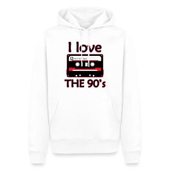 Proverbes des années 1990 Idée cadeau des années 90 - Sweat à capuche Premium bio Homme - blanc - Devant - Nico (187cm)