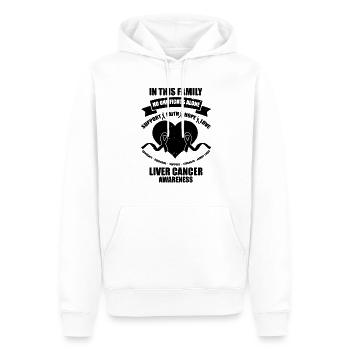 Nouveauté Cette famille surmonte le cancer du foie - Sweat à capuche Premium bio Homme - blanc - Devant - Nico (187cm)