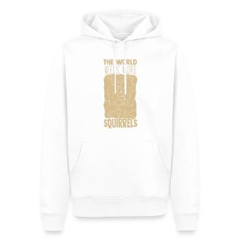 Hilarious World Needs More Squirrels Chipmunk - Men’s Premium Organic Hoodie - white - Front - Nico (187cm)