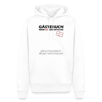 Geburtstag Gästebuch zum 25ten -T-Shirt - Männer Premium Bio Hoodie - Weiß - Vorne - Nico (187cm)