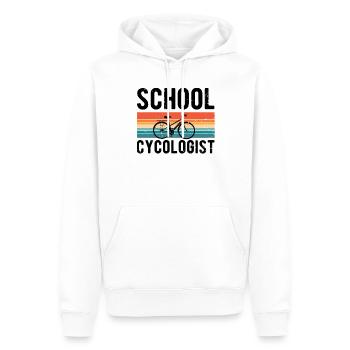 Nouveauté École Cycologue Cycliste Biker Biking - Sweat à capuche Premium bio Homme - blanc - Devant - Nico (187cm)