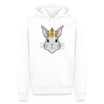 King Rabbit Crown Visage - Sweat à capuche Premium bio Homme - blanc - Devant - Nico (187cm)