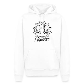 Hilarant Namaste Réflexologie Méditation Entraînement - Sweat à capuche Premium bio Homme - blanc - Devant - Nico (187cm)