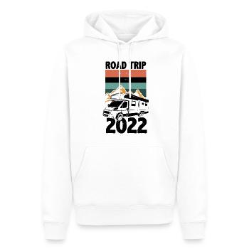 Hilarious Travelling Relaxing Backpacking Leisure - Men’s Premium Organic Hoodie - white - Front - Nico (187cm)