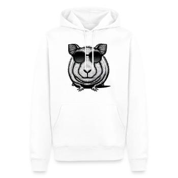 Guinea pig cool sunglasses funny design 3 - Men’s Premium Organic Hoodie - white - Front - Nico (187cm)