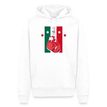 Humorvolle Kämpfer Sparring Boxer Schwergewicht - Männer Premium Bio Hoodie - Weiß - Vorne - Nico (187cm)