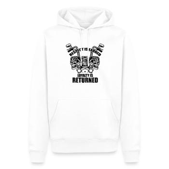 Vintage Bikers Admirations Sayings Motorcyclist - Men’s Premium Organic Hoodie - white - Front - Nico (187cm)