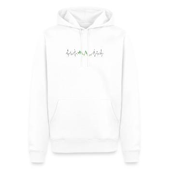 Hilarious Trading Enthusiasts Pulsation Graphic - Men’s Premium Organic Hoodie - white - Front - Nico (187cm)