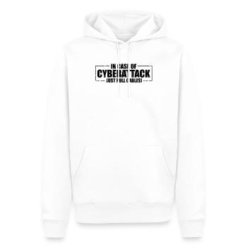 Hilarious Cyber Attack Just Pull Cables - Men’s Premium Organic Hoodie - white - Front - Nico (187cm)