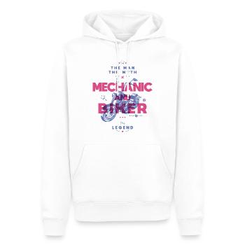 Mechaniker und Biker der Mann der Mythos die Legende - Männer Premium Bio Hoodie - Weiß - Vorne - Nico (187cm)