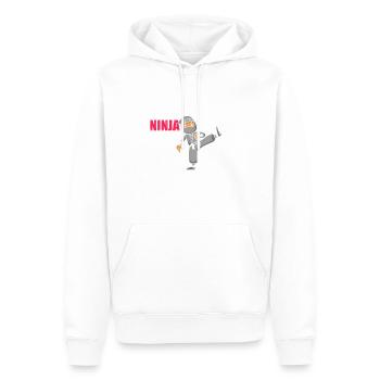 Nouveauté Ninjas sportifs Illustration Gardiens de but - Sweat à capuche Premium bio Homme - blanc - Devant - Nico (187cm)