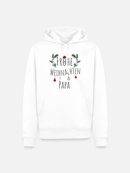 Frohe Weihnachten Papa - Männer Premium Bio Hoodie - Weiß