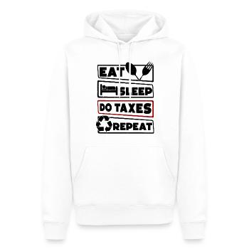 Hilarant comptable Comptabilité Impôts sur l’argent - Sweat à capuche Premium bio Homme - blanc - Devant - Nico (187cm)