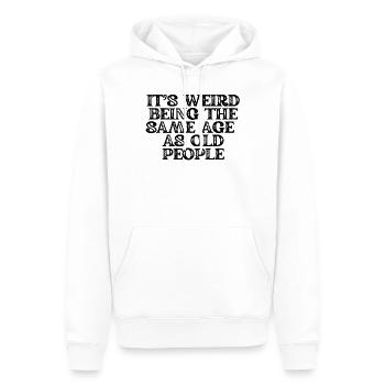Humorous Weirdly Aged Oldies Sassiest Mockery - Men’s Premium Organic Hoodie - white - Front - Nico (187cm)