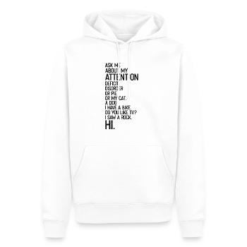 Inspirierendes ADHS-Bewusstsein stärkt - Männer Premium Bio Hoodie - Weiß - Vorne - Nico (187cm)