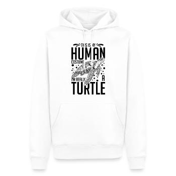 Drôle de tortue habillant les tortues Dévot - Sweat à capuche Premium bio Homme - blanc - Devant - Nico (187cm)