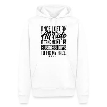 Déclarations sarcastiques humoristiques facilement agacées - Sweat à capuche Premium bio Homme - blanc - Devant - Nico (187cm)