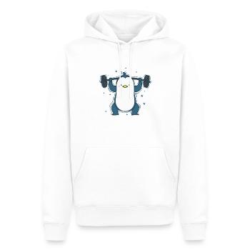 Pingouin à Weightlifting Fitness Antarctica - Sweat à capuche Premium bio Homme - blanc - Devant - Nico (187cm)
