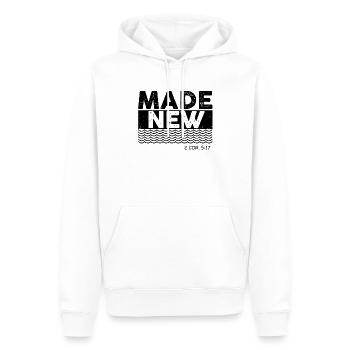 Déclarations inspirantes de chrétiens renouvelés - Sweat à capuche Premium bio Homme - blanc - Devant - Nico (187cm)
