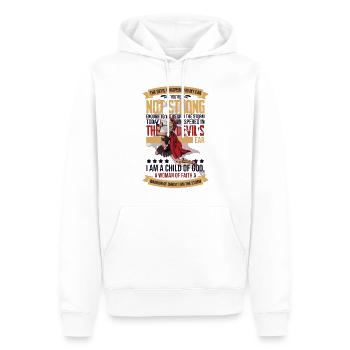 Inspirer les déclarations du christianisme Dévot - Sweat à capuche Premium bio Homme - blanc - Devant - Nico (187cm)