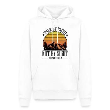 Paroles inspirantes des chrétiens catholiques - Sweat à capuche Premium bio Homme - blanc - Devant - Nico (187cm)