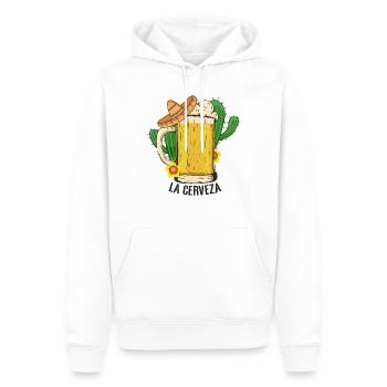Funny Cerveza Mexico Drinking Sarcastic Women Men - Men’s Premium Organic Hoodie - white - Front - Nico (187cm)