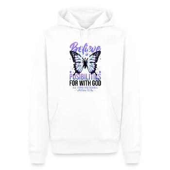 Inspiring Fighting Prayer Christians Uplifting - Men’s Premium Organic Hoodie - white - Front - Nico (187cm)
