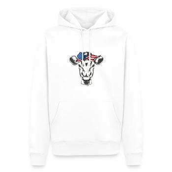 Humorous Cow Bandana Sarcastic Illustration Pun - Men’s Premium Organic Hoodie - white - Front - Nico (187cm)