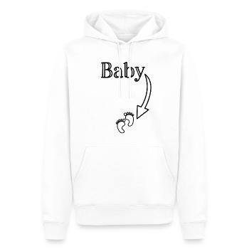 Bébés humoristiques ventres attendant mamans - Sweat à capuche Premium bio Homme - blanc - Devant - Nico (187cm)