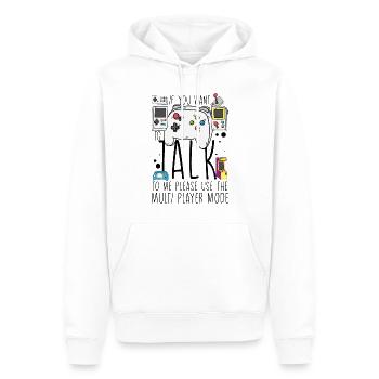 Funny Please Use The Multiplayer Sarcastic Saying - Men’s Premium Organic Hoodie - white - Front - Nico (187cm)